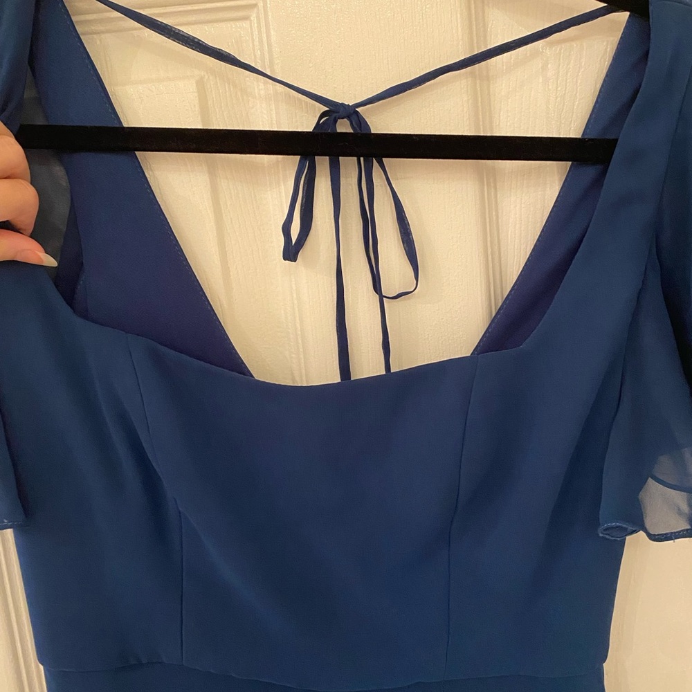 Flutter Sleeve Scoop Open-Back Chiffon Maxi Dress - image 6